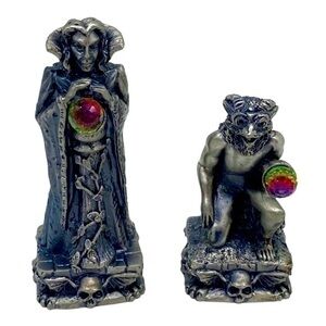 The Magic Crystal Pewter Chess Set White Witch and Internal Demon Gorham UK